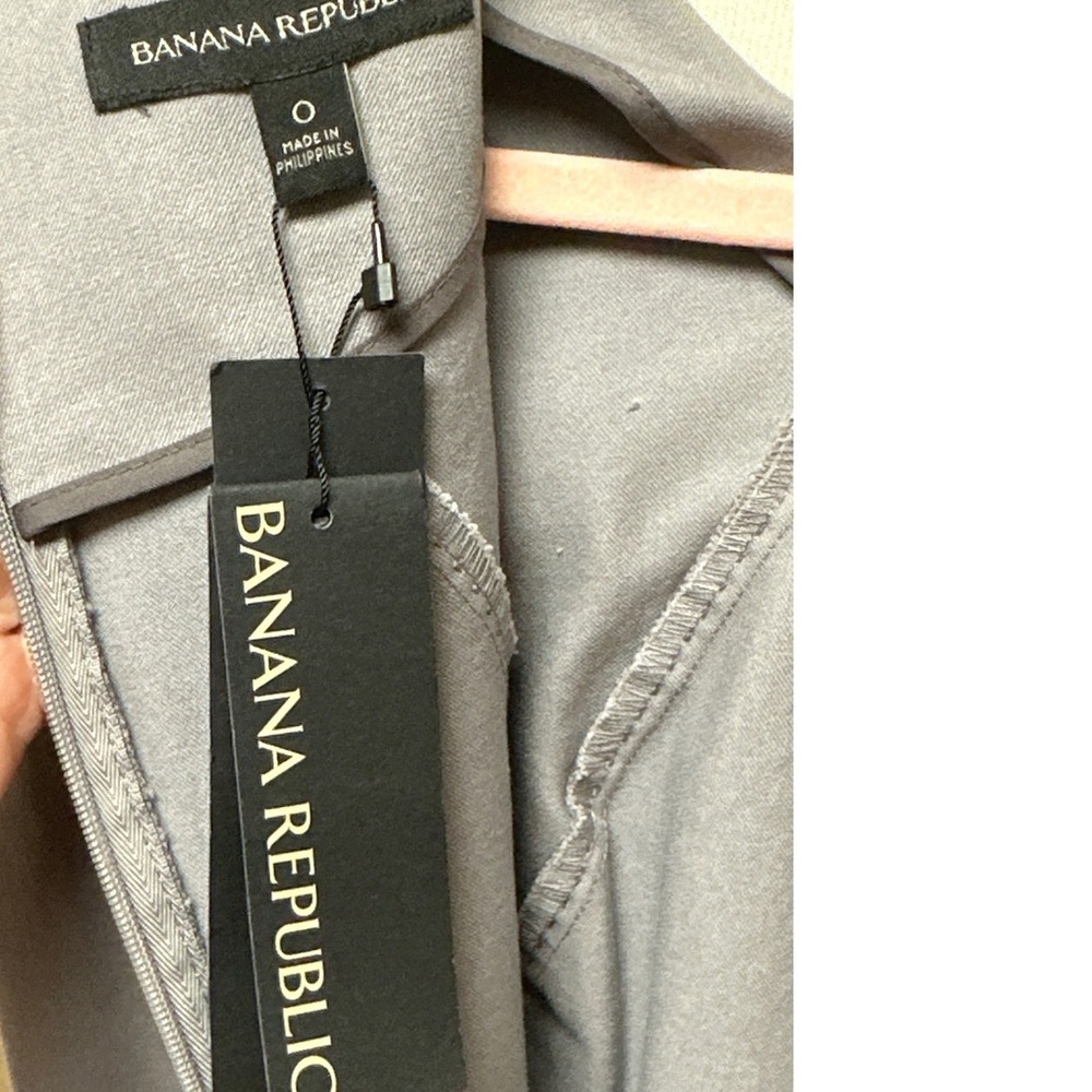 Banana Republic Womens Grey Signature Stretch Sheath Dress Short Sleeve Size 0 - Picture 7 of 8